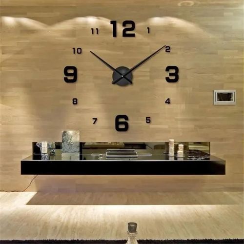Horloge murale 3D - Moderne et Design - Noir - Alliage - 80 x 80 cm 100 x 100 cm