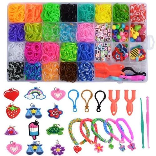 Kit de bracelet élastique - MARSEE - Ensemble de Perles - Blanc - Cadeau Fille 5-12 Ans Jouet
