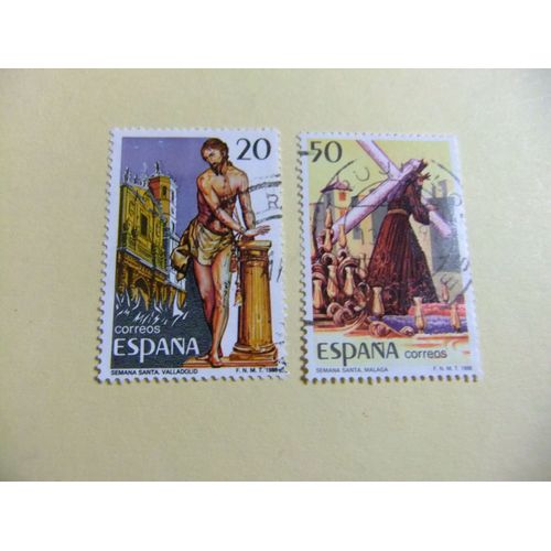31 Espagne 1988 / Fètes Populaires "Semaine Sainte" / Edifil 2933 / 2934 Fu Yvert 2549 / 2550 Fu