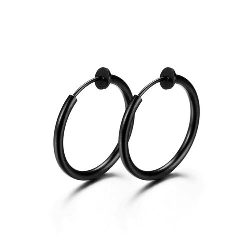 Boucles D'oreilles Rétractables En Titane Pour Femme,Punk,Goth,Septum,Réinitialisation Sur Le Corps,Antarctique,Faux Piercing,Anneau,2 Pièces