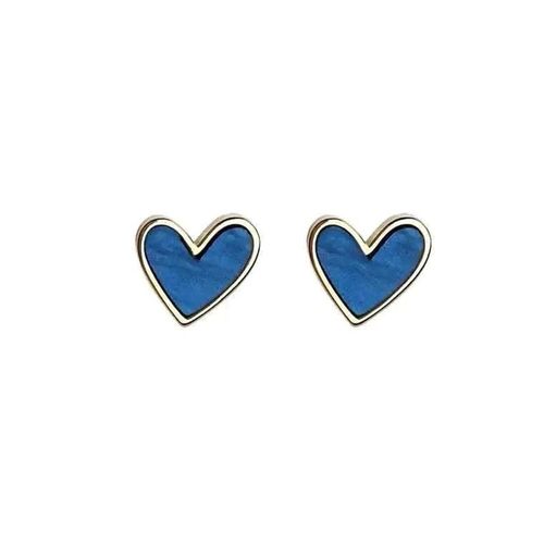 Boucles D'oreilles D'amour Rose Sans Trou,Clips D'oreille,Clip Coeur Bleu,Boucle D'oreille Sans Piercing,Boucles D'oreilles Minimalistes,Bijoux,Ce1194