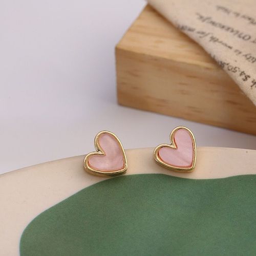 Boucles D'oreilles D'amour Rose Sans Trou,Clips D'oreille,Clip Coeur Bleu,Boucle D'oreille Sans Piercing,Boucles D'oreilles Minimalistes,Bijoux,Ce1194