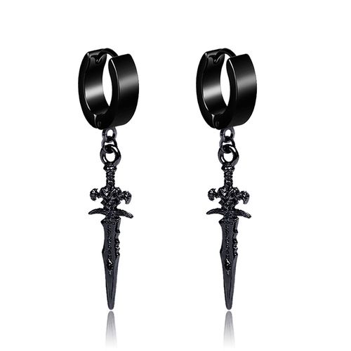Boucles D'oreilles Punk Pour Femmes,Une Pièce,Clip Croix Papillon,Crochet D'oreille,Pendentif En Acier Inoxydable,Clips D'oreille,Bijoux Cadeau