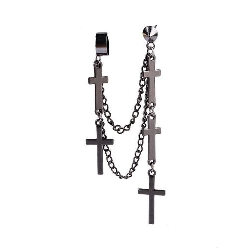 Boucles D'oreilles Punk Pour Femmes,Une Pièce,Clip Croix Papillon,Crochet D'oreille,Pendentif En Acier Inoxydable,Clips D'oreille,Bijoux Cadeau