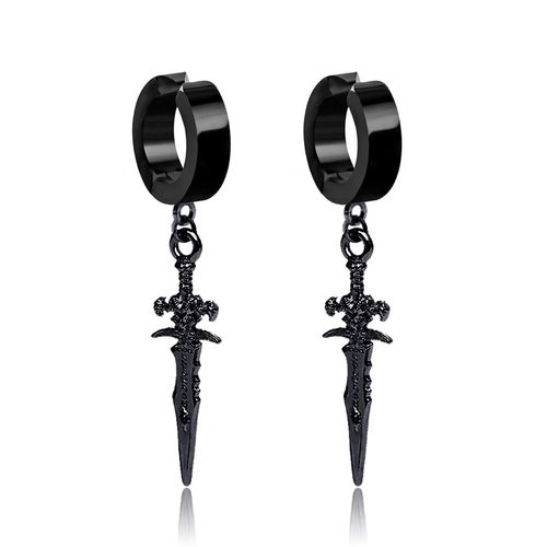 Boucles D'oreilles Punk Pour Femmes,Une Pièce,Clip Croix Papillon,Crochet D'oreille,Pendentif En Acier Inoxydable,Clips D'oreille,Bijoux Cadeau