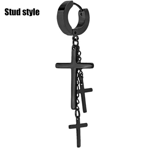 Boucles D'oreilles Punk Pour Femmes,Une Pièce,Clip Croix Papillon,Crochet D'oreille,Pendentif En Acier Inoxydable,Clips D'oreille,Bijoux Cadeau