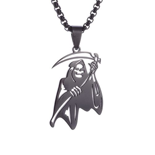 Collier Scythe Gothique Vintage Reaper Pour Homme,Fantôme De La Vie,Pendentif De Sécurité,Charme,Tendance Halloween,Bijoux Cadeau
