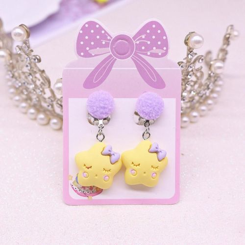 Boucles D'oreilles À Clip Pour Enfants Filles,Accessoire De Mode,15 Styles,Super Mignon,Couleur Bonbon,Fleur Rose Licorne,Sans Piercing