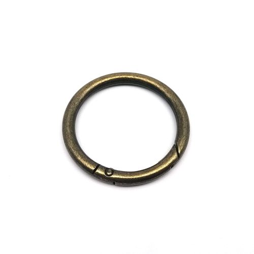 Sangle de ceinture en métal pour sac à main en cuir épais,porte à ressort en métal,boucle à anneau rond ouvert,porte-clés de bagage,pendentif de fermoir,ré - Type antique brass-inside diameter 20mm