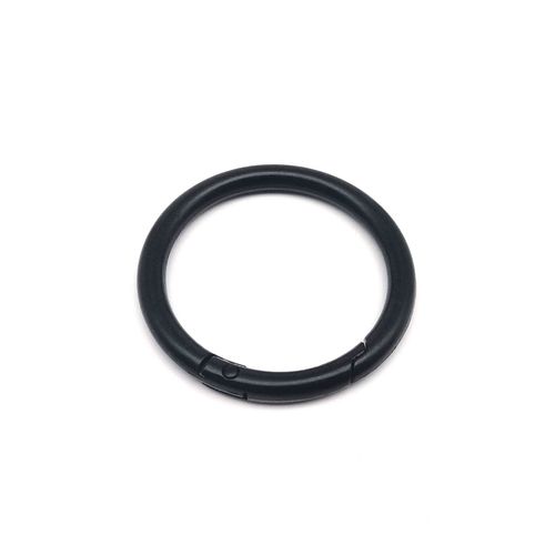 Sangle de ceinture en métal pour sac à main en cuir épais,porte à ressort en métal,boucle à anneau rond ouvert,porte-clés de bagage,pendentif de fermoir,réparation - Type black-inside diameter 20mm