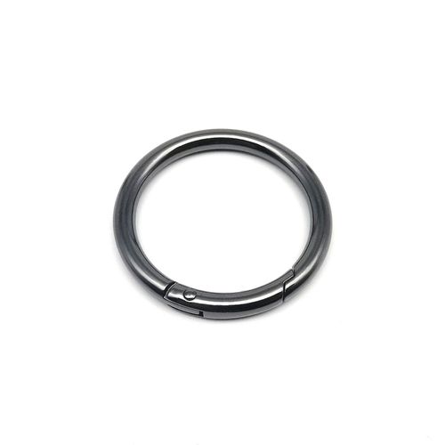 Sangle de ceinture en métal pour sac à main en cuir épais,porte à ressort en métal,boucle à anneau rond ouvert,porte-clés de bagage,pendentif de fermoir,répara - Type gun black-inside diameter 20mm