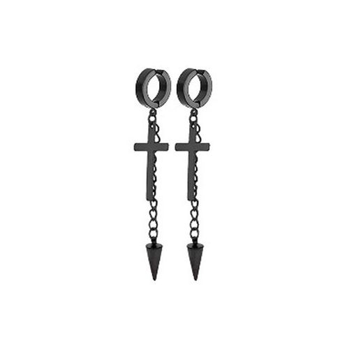 Boucles D'oreilles En Acier Inoxydable Pour Femmes Et Filles,2 Pièces,Pendentif En Croix,Clip Géométrique,Bijoux,Cadeaux De Fête,Tendance,Hip Hop