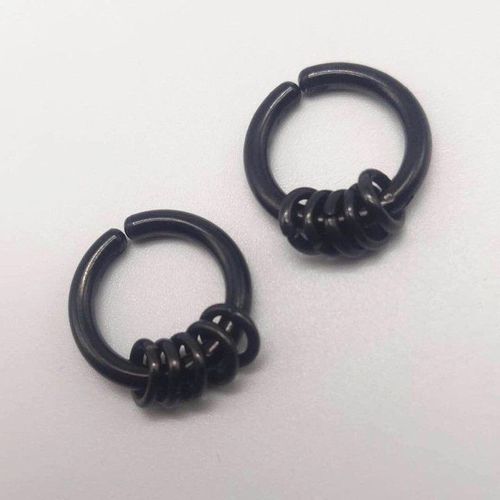 Boucles D'oreilles Clip D'oreille En Acier Inoxydable Pour Hommes Et Femmes,Pendentif Perle Petit Cercle,Non Percé,Faux Cercle D'oreille Gothique,1 Paire