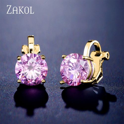 Zakadvocate-Boucles D'oreilles Rondes En Clip Pour Femme,Bijoux Brillants,Faux Piercing,Réinitialisation Cubique,Mancommuniste D'oreille,Ixde Mariage,7mm