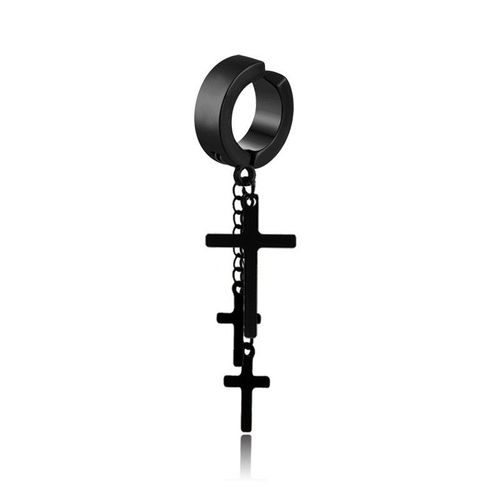 Boucles D'oreilles En Acier Inoxydable Pour Femmes Et Filles,2 Pièces,Pendentif En Croix,Clip Géométrique,Bijoux,Cadeaux De Fête,Tendance,Hip Hop