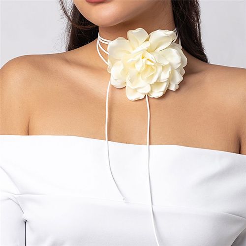 Ingemark-Collier Ras Du Cou Avec Grande Fleur De Rose Exagérée Pour Femme,Accessoire Avec Nministériels D Papillon Réglable,Goth,Kpop,Joy2k