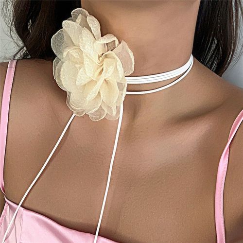 Ingemark-Collier Ras Du Cou Avec Grande Fleur De Rose Exagérée Pour Femme,Accessoire Avec Nministériels D Papillon Réglable,Goth,Kpop,Joy2k