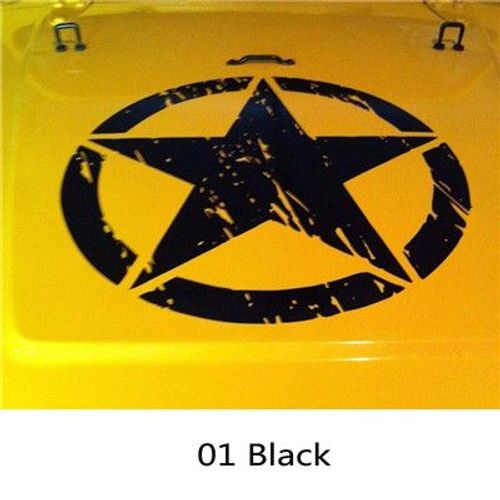 Autocollants En Vinyle Pour Capot De Voiture, Étoile De L'armée Militaire, Décalcomanie Graphique Tout-Terrain, Rond Pour Jeep Wrangler, Accessoires Automobiles, 40x40cm