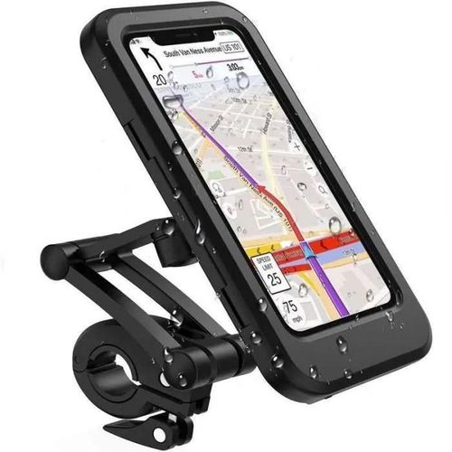 Support Téléphone Moto Étanche Pour Vélo Et Scooter,Support De Smartphone Pour Téléphone Portable Jusqu\4,7 À 6,8 Pouces-Noir