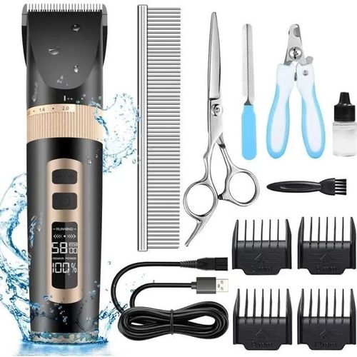 Tondeuse Chien Chat Animaux Professionnelle Electrique Silencieuse Tondeuse Animaux Rechargeable Affichage Lcd 3 Vitesses