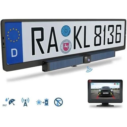 Caméra de recul sans fil pour véhicule solaire, moniteur de voiture, caméra HD, caméra de recul, 4.3 pouces 12V-32V