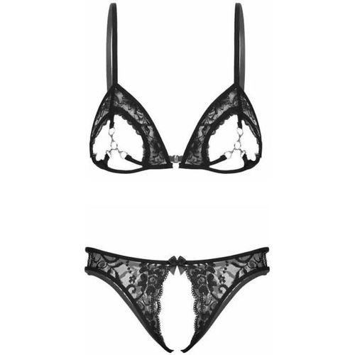 Dpois Ensemble Sexy Femme Coquine Ouverte Entrejambe Soutien-Gorge Sein Nu Lingerie De Nuit String Ouverte Nuisette S-Xxl