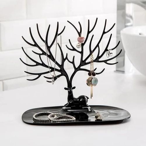 Porte-Bijoux De Cerf De Style Nordique Présentoir A Bijoux Bracelet Porte Bijoux Grille Collier Rack Noir An09303
