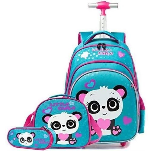 HAOPYOU- Cartable a Roulette Fille PrimaireCartables Scolaire Trolley Bag Sac Dos avec roulettes Lger Cartable Ensemble de 3