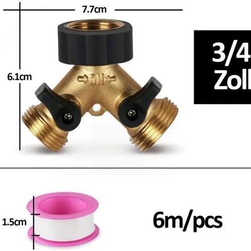 LP73639 Répartiteur de Robinet 2 Voies Y Distributeur pour Tuyaux D\Arrosage Répartiteur D\Eau 3 4 Pouces pour Connexion de 2