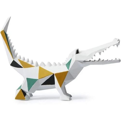 HAOPYOU-Art Crocodile Decoration Statue Animal Arts Cadeau Moderne Figurine Maison Dcor Rsine Sculpture 27cm