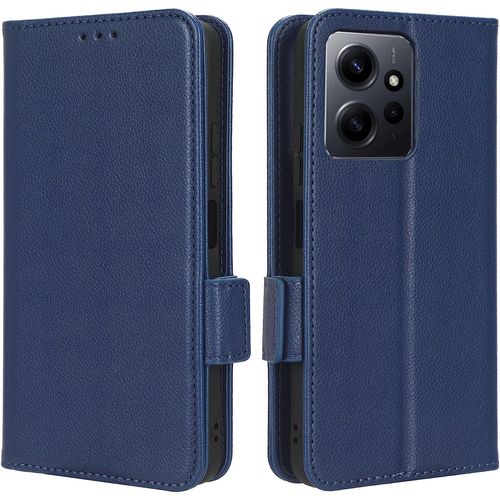 Christelle Coque Cuir Étui Pour Xiaomi Redmi Note 12 4g (6.67""), Antichoc Portefeuille Housse Avec Fentes Pour Cartes, Tpu Bumper Case Cove -Bleu Foncé Bleu Foncé Xiaomi Redmi Note 12 4g (6.67"")