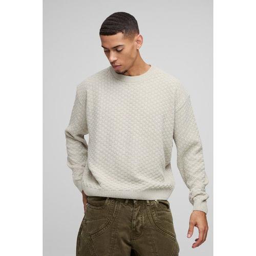 Pull Oversize Coloré En Maille Homme - Pierre - Xs, Pierre