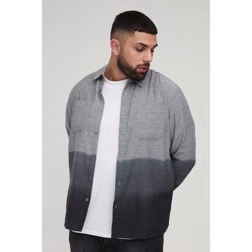 Grande Taille - Chemise Oversize Surteinte Homme - Gris - Xxl, Gris