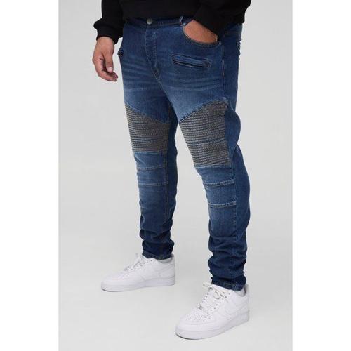 Grande Taille - Jean Motard Skinny Déchiré Homme - Bleu - 40, Bleu