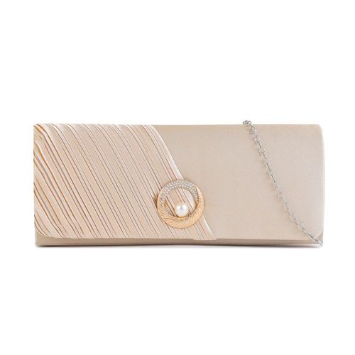 Satin de soie perle femme sac nouveau plissé main tenant sac abricot