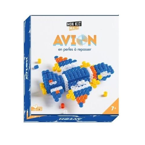Avion En Perles À Repasser - Avec 360 Perles, Des Modèles, 1 Feuille De Papier Cuisson Et 1 Plaque Pour Positionner Les Perles