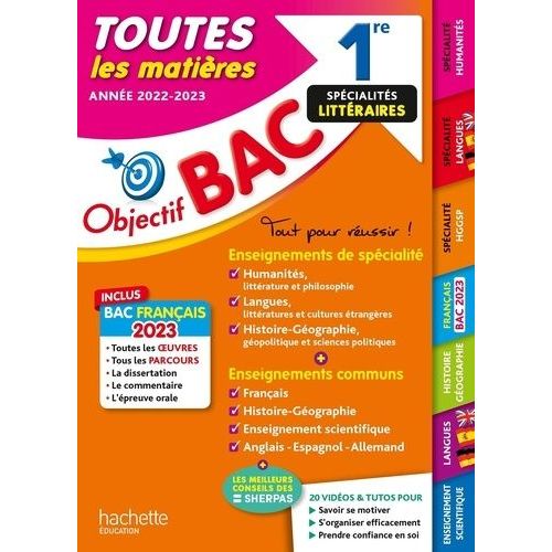 Toutes Les Matières 1re Spécialités Littéraires