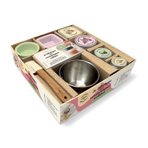 Je Fabrique Mes Cosmétiques Solides - Coffret Avec 2 Moules En Silicone, 1 Spature, 1 Bol En Métal, 4 Boîtes Et Et 1 Livret De Recettes