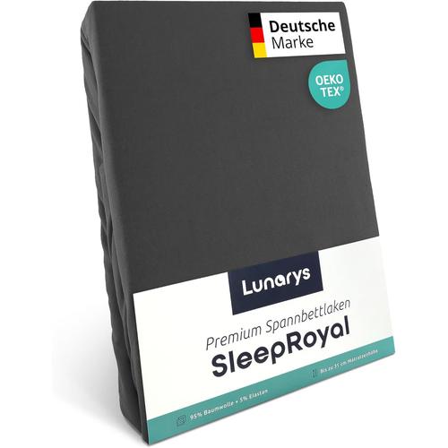 ® Sleeproyal Drap-Housse De Luxe 140x200 Cm \U2013 Anthracite \U2013 250 G/M² \U2013 Hauteur De Bonnet De 40 Cm \U2013 Pour Matelas Haut, Lit À Sommier Tapissier,Matelas + Surmatelas Et Lit À Eau \U2