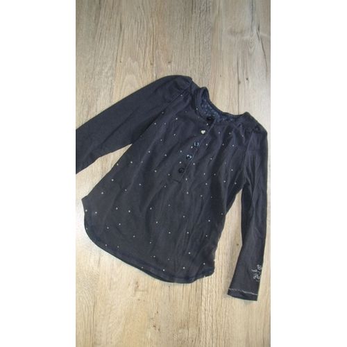 T-Shirt Ikks Noir Pois Blancs 3 Ans