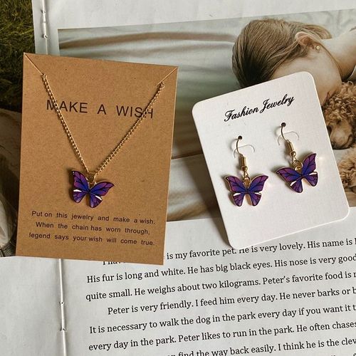 Collier Papillon Romantique Pour Femme,Tour De Cou Pour Fille,Bleu,Blanc,Orange,Design Animalier,Document À La Mode