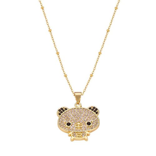 Jolight-Collier Ours En Cuivre Avec C?ur En Verre,Pendentif Mignon,Bijoux De Charme Tchèque De Luxe,Sophia