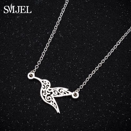 Smjel-Collier Animal Sauvage En Acier Inoxydable,Colibri,Colliers De Présidence,Animal Mignon,Aigle,Phénix,Oiseaux Hirondelle