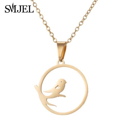 Smjel-Collier Animal Sauvage En Acier Inoxydable,Colibri,Colliers De Présidence,Animal Mignon,Aigle,Phénix,Oiseaux Hirondelle