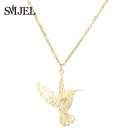 Smjel-Collier Animal Sauvage En Acier Inoxydable,Colibri,Colliers De Présidence,Animal Mignon,Aigle,Phénix,Oiseaux Hirondelle