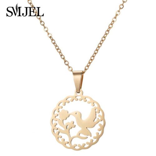 Smjel-Collier Animal Sauvage En Acier Inoxydable,Colibri,Colliers De Présidence,Animal Mignon,Aigle,Phénix,Oiseaux Hirondelle