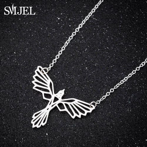 Smjel-Collier Animal Sauvage En Acier Inoxydable,Colibri,Colliers De Présidence,Animal Mignon,Aigle,Phénix,Oiseaux Hirondelle
