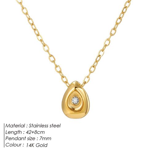 Emanco-Collier Pendentif Goutte D'eau Plaqué Or Pour Femme,Acier Inoxydable,Bijoux Fins,Accessoires Courts Réglables