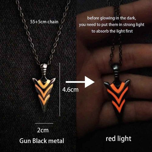 Collier Pendentif Flèche Plonger Oyante Shoous Pour Hommes Et Femmes,Lance De Chevalier,Brochet Phosphorescent,Cadeau D'halloween