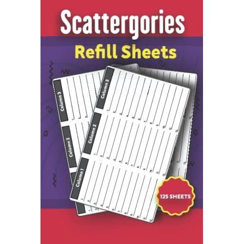 Scattergories Refill Sheets: 125 Scattergories Board Game Refills Pad (Scattergories Game)